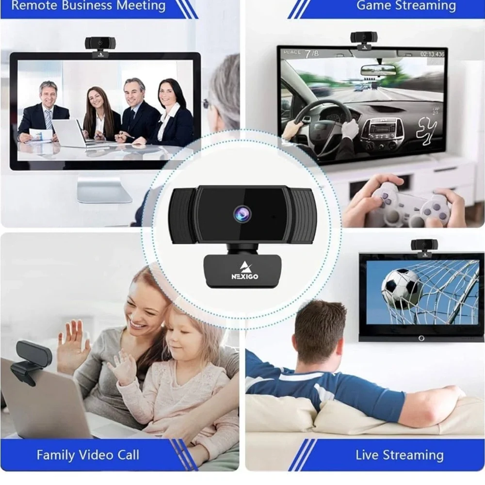 NexiGo N930AF Webcam with Microphone for Desktop/Laptop, Autofocus,1080p HD USB‎